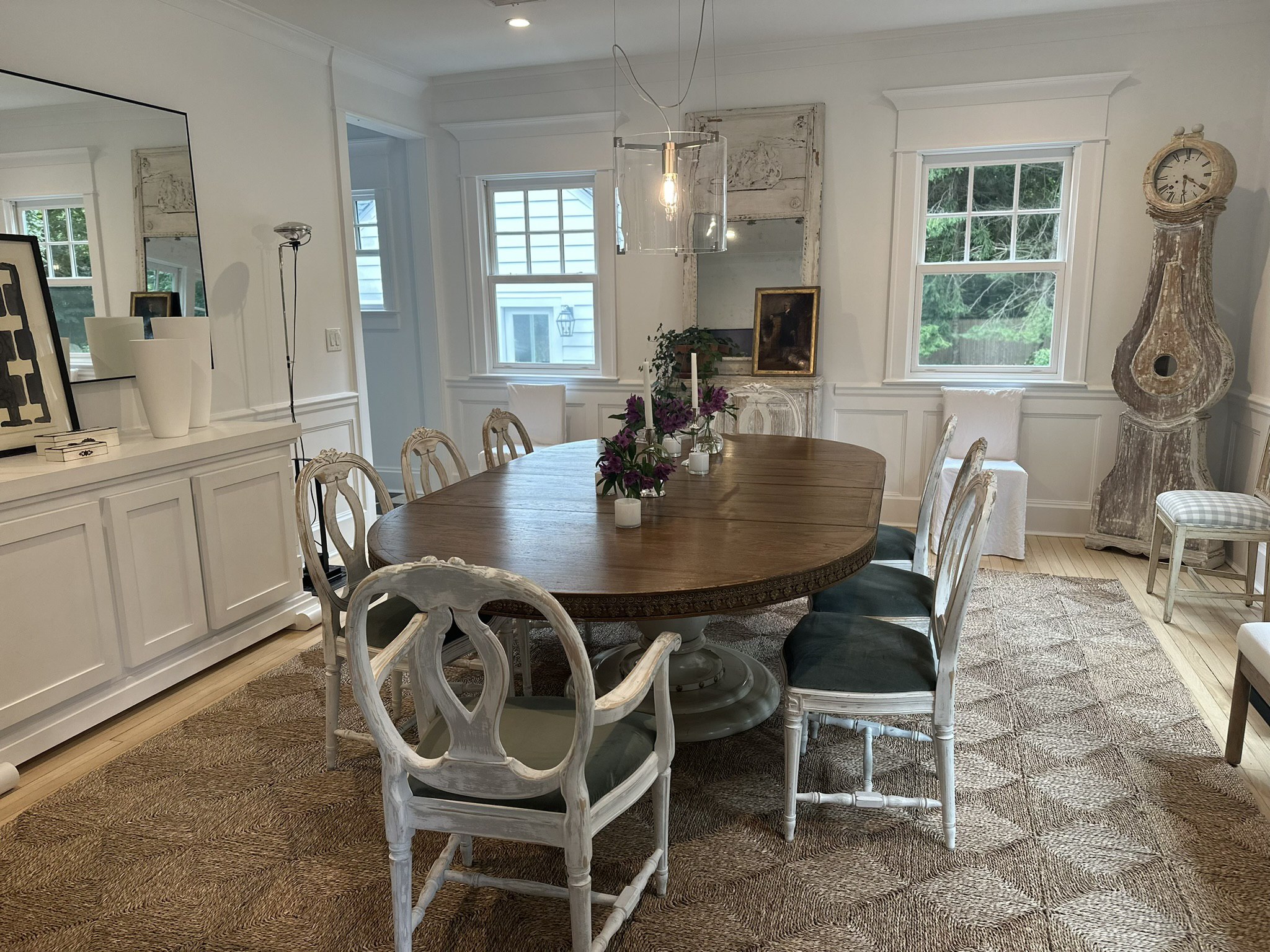 Swedish dining room with Mora clock